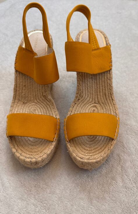 Katherine Kelly Shoes - Katherine Kelly Women's Yellow Sunflower ORLA Sandy Wedges Heel Sandals Size 8.5